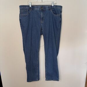 Straight Leg Womens Jeans Plus Size 22 W Medium Wash Stretch D & Co Hi Rise